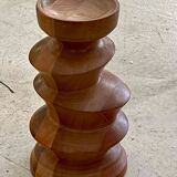 Turned wooden candle holder