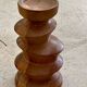 Turned wooden candle holder