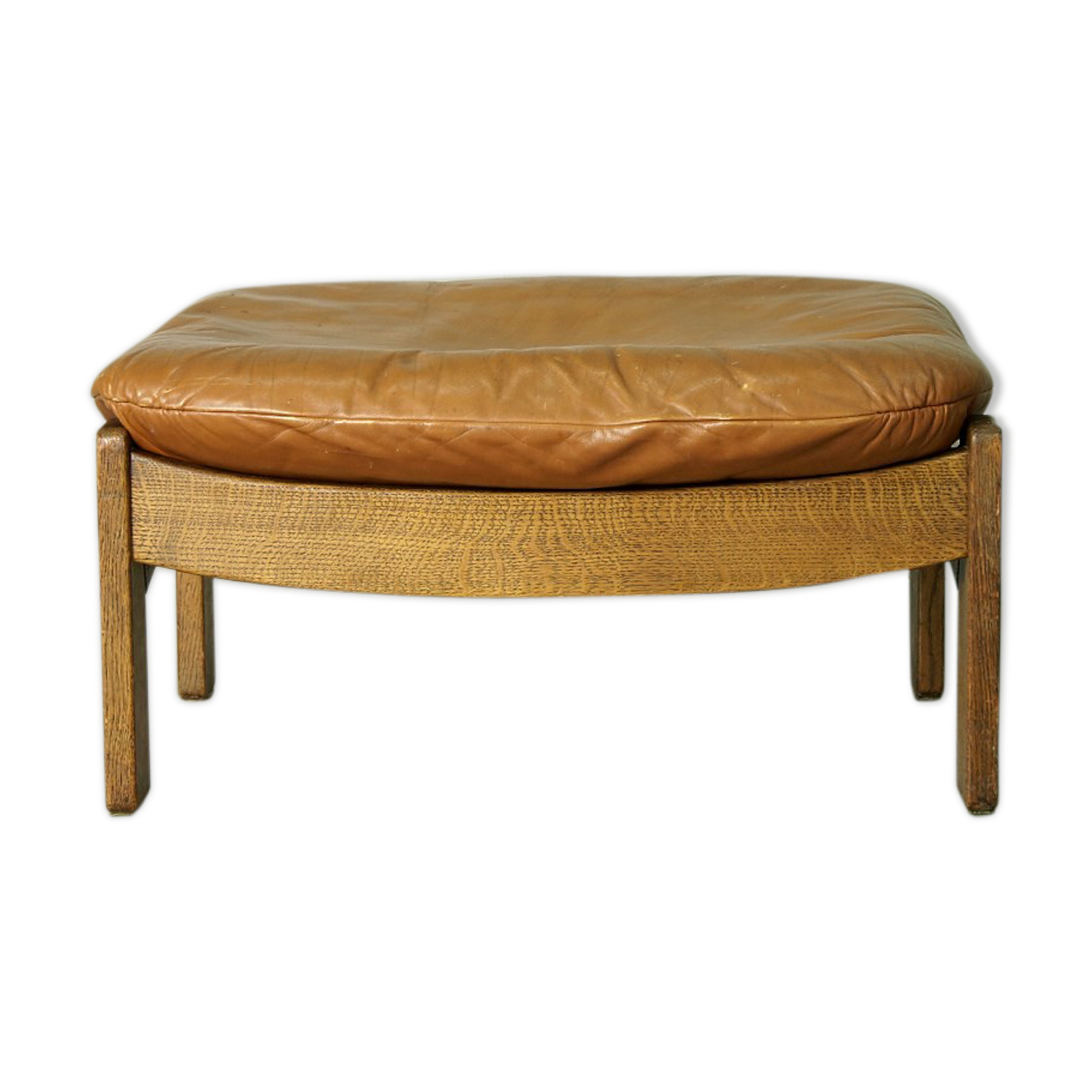 Danish leather ottoman, 1970