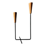 Rare teak and metal candle holder from the mid-century, Denmark, 1960s