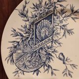 Assiette à dessert vintage française, R. Lafitte, Terre de Fer, Salins