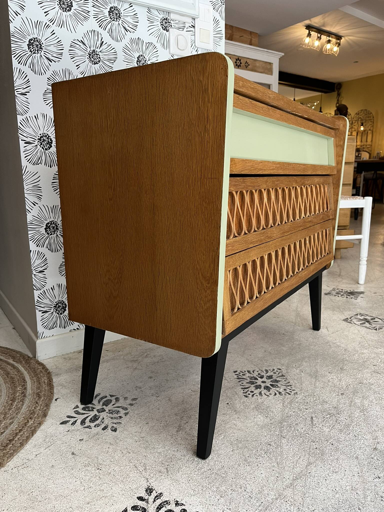 Commode en bois de style scandinave, années 50-70