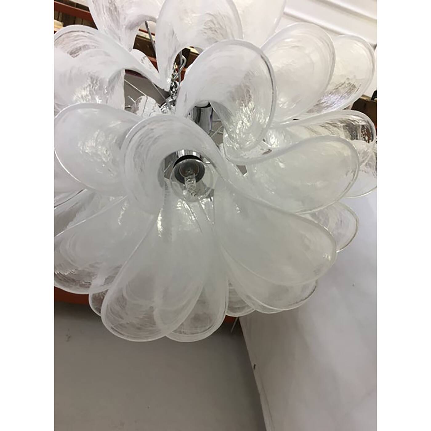 Murano Glass Sputnik Chandelier With Alabaster Italian Glass