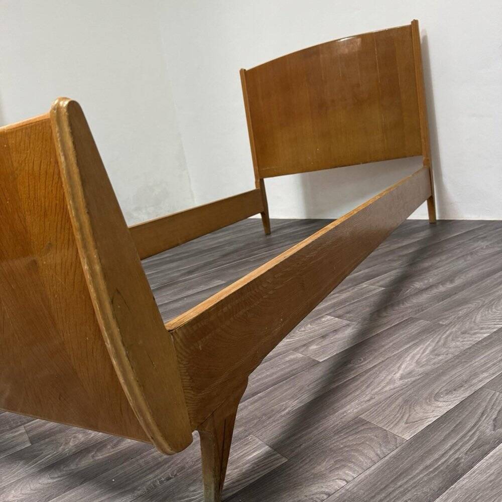 Single Bed and Nightstand attributed to Gio Ponti, 1940s, Set of 2