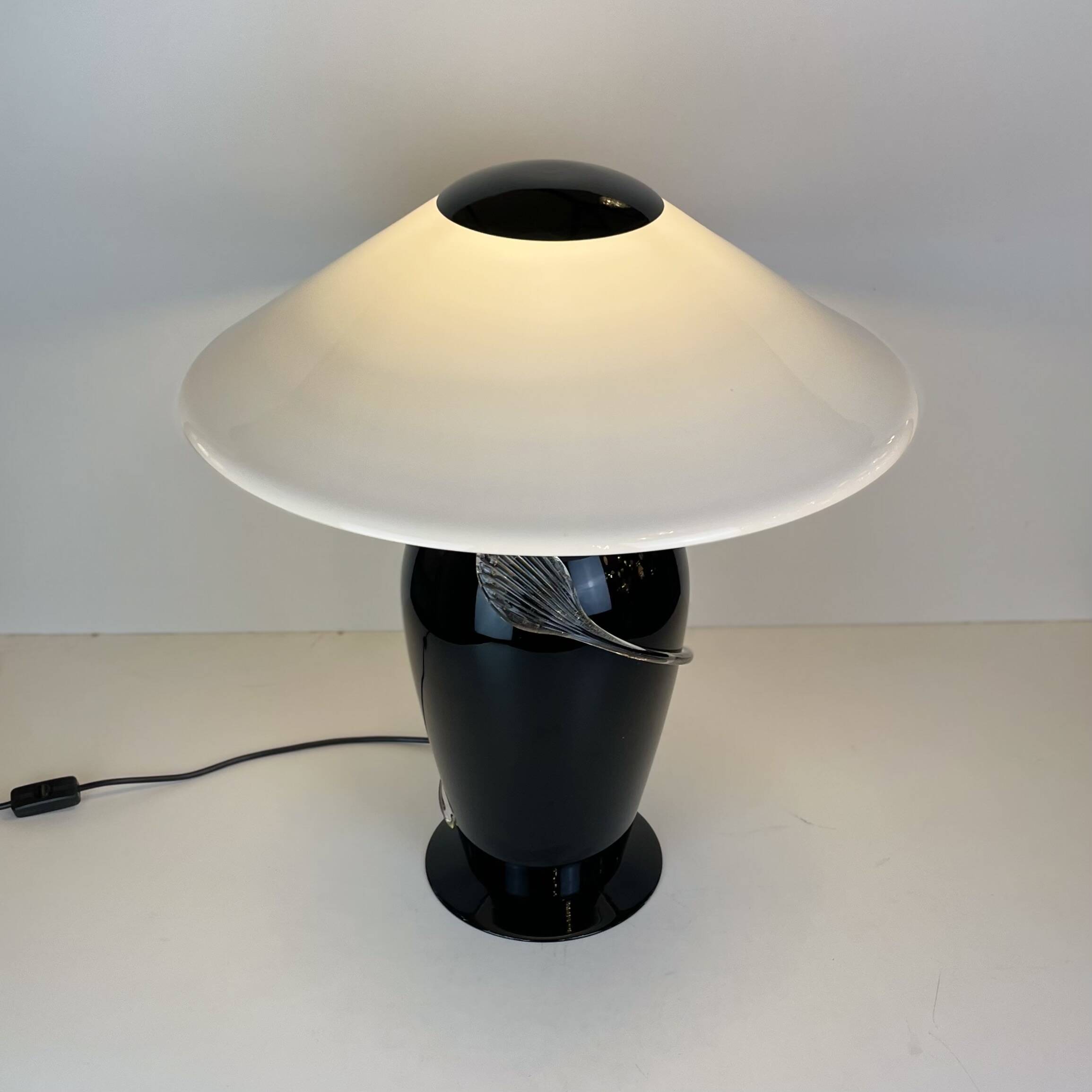 Lampe de table Murano N&B de 1980'