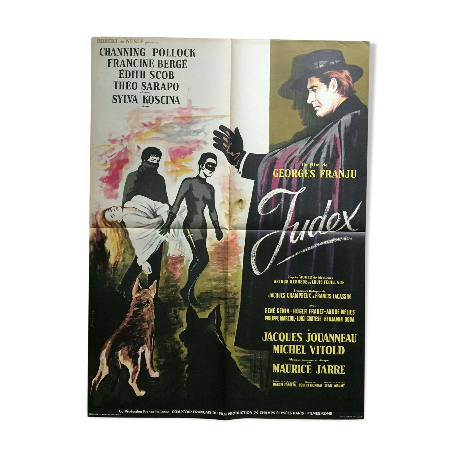 Cinema poster "Judex" Georges Franju 60x80cm 1963