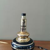 Vintage lamp foot 70 in black metal and gold