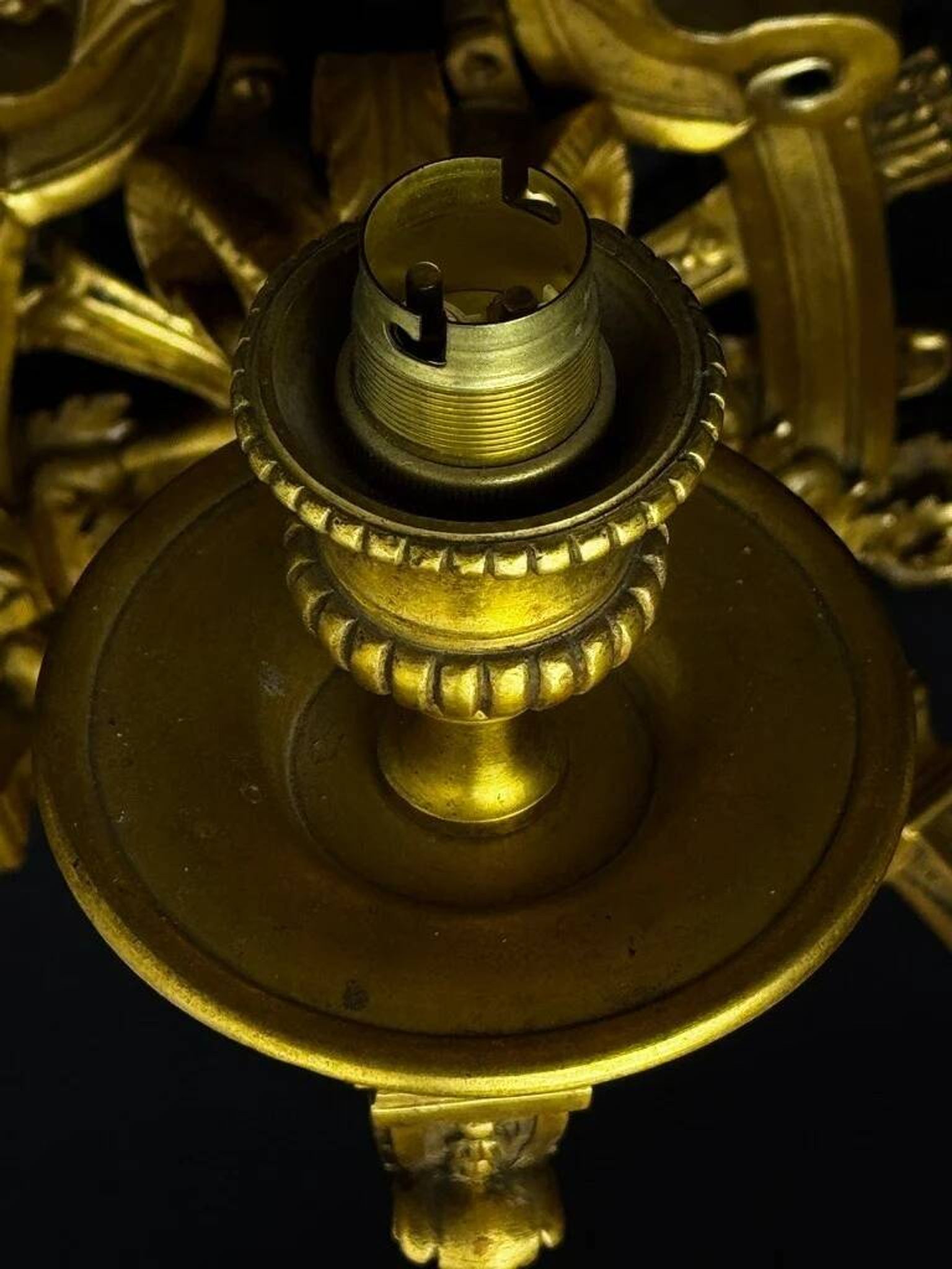 A pair of important gilt bronze wall sconces, Louis XVI style, 19th century.