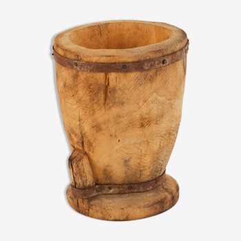 Old wooden mortar