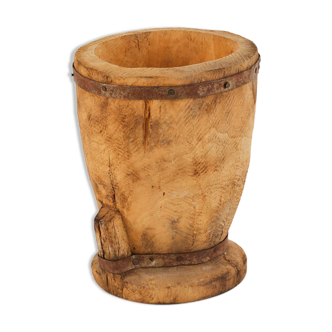 Old wooden mortar