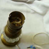 Lamp foot molded glass and brass