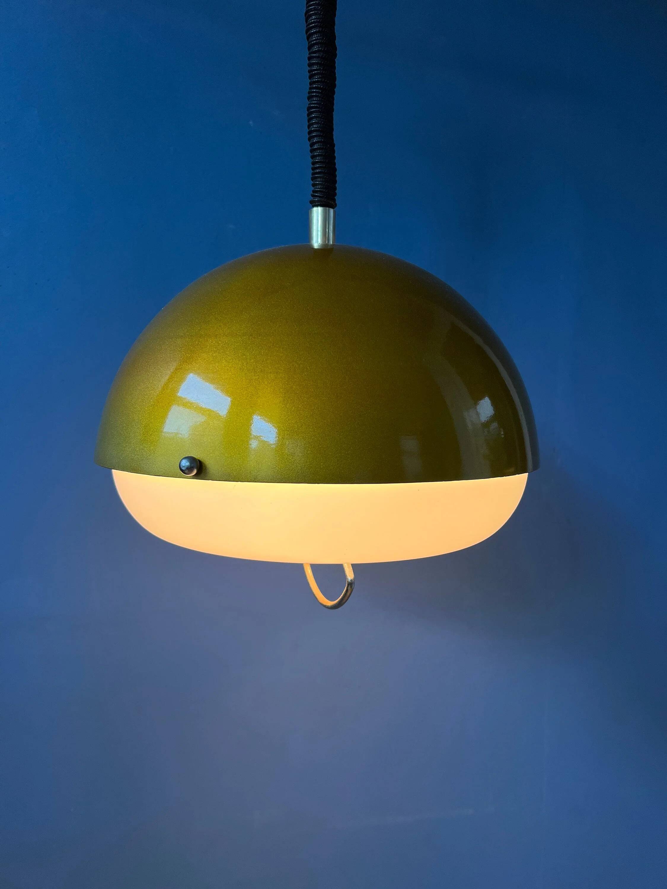 Mid-Century gold glitter suspension - Space Age pendant lamp - metallic moon light fixture