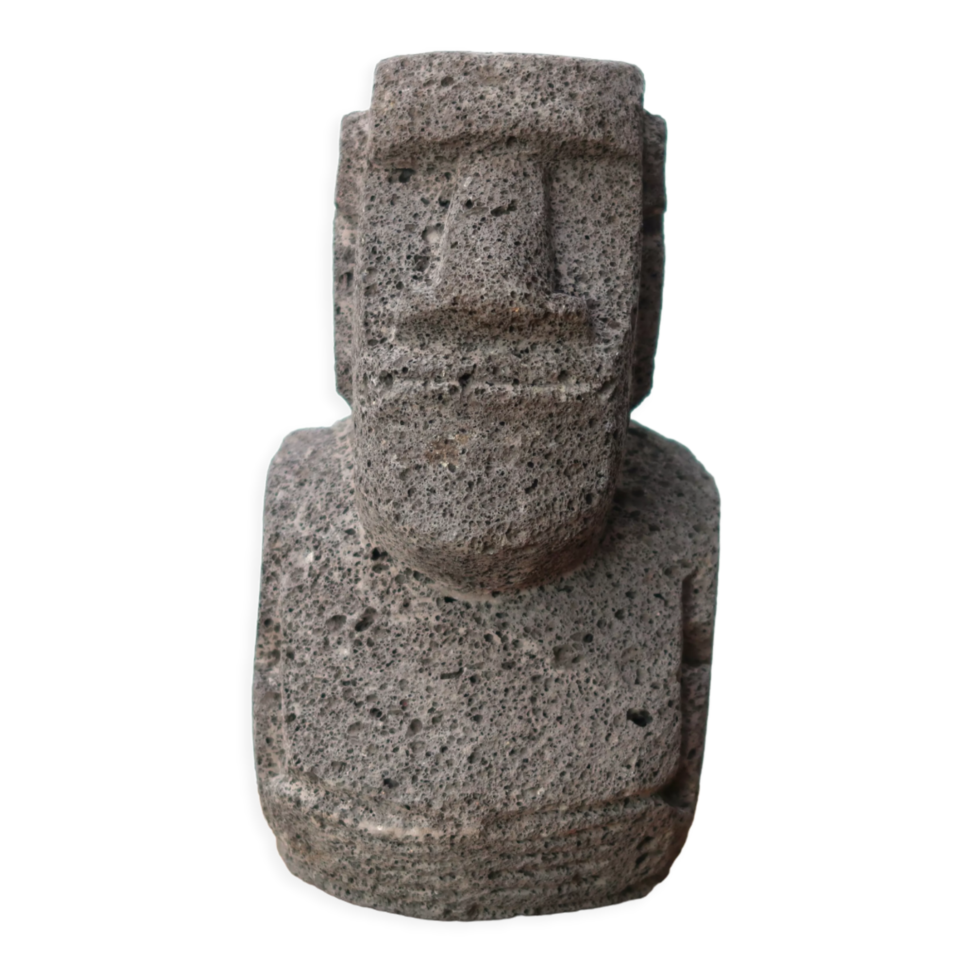 Stone paperweight of a giant Moai, 70s