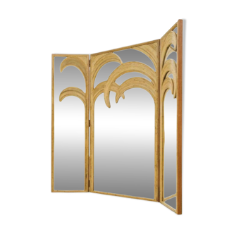 “Palm trees” screen in mirrors and rattan