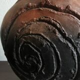 Vase plat en raku circa 1990