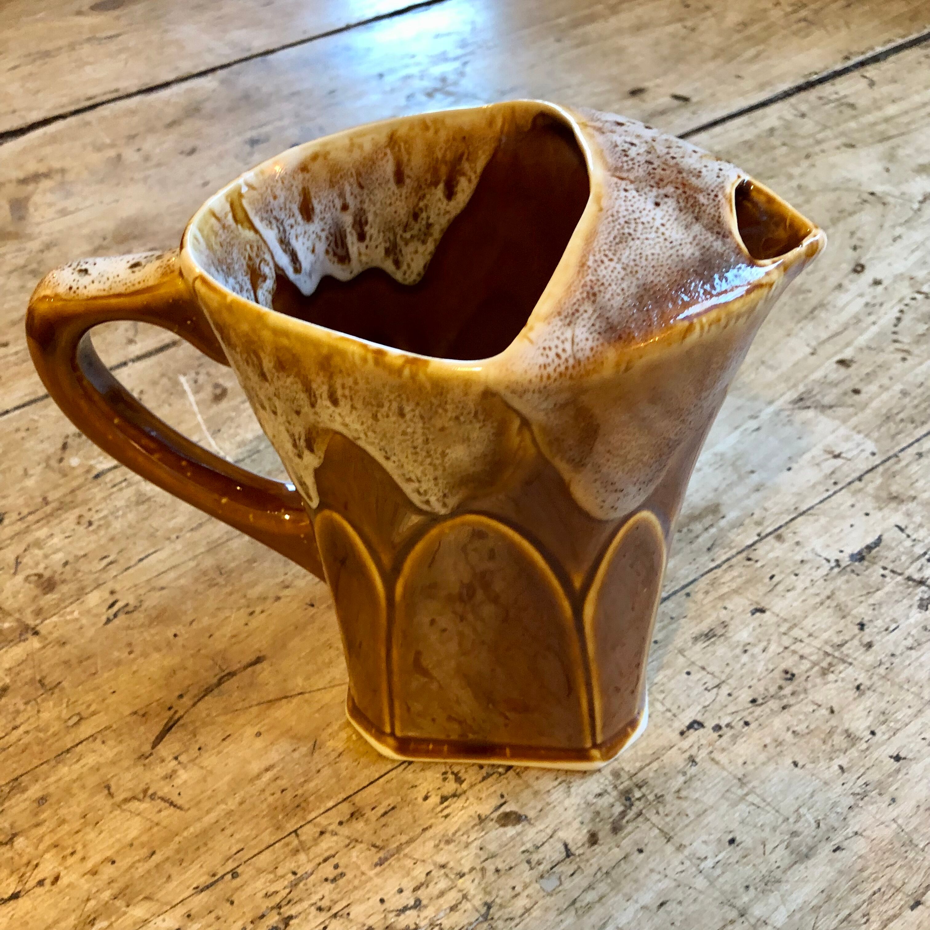Enamelled ceramic pitcher from the 50s