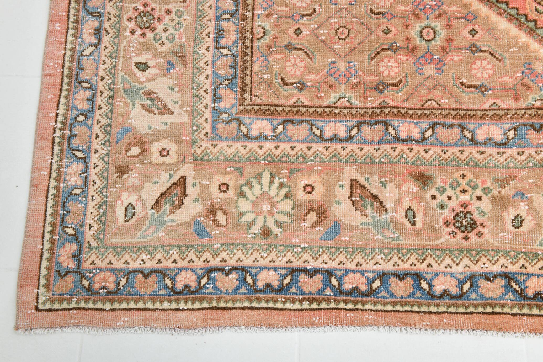 10x13 Salmon Pink Oriental Antique Persian Rug, 296x387Cm