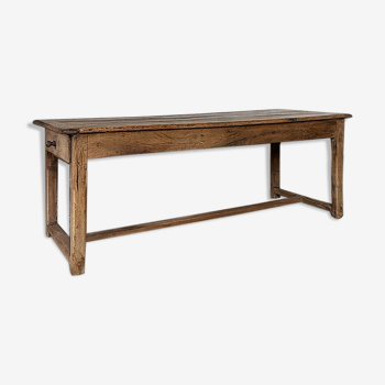 Old farm table in walnut and fir
