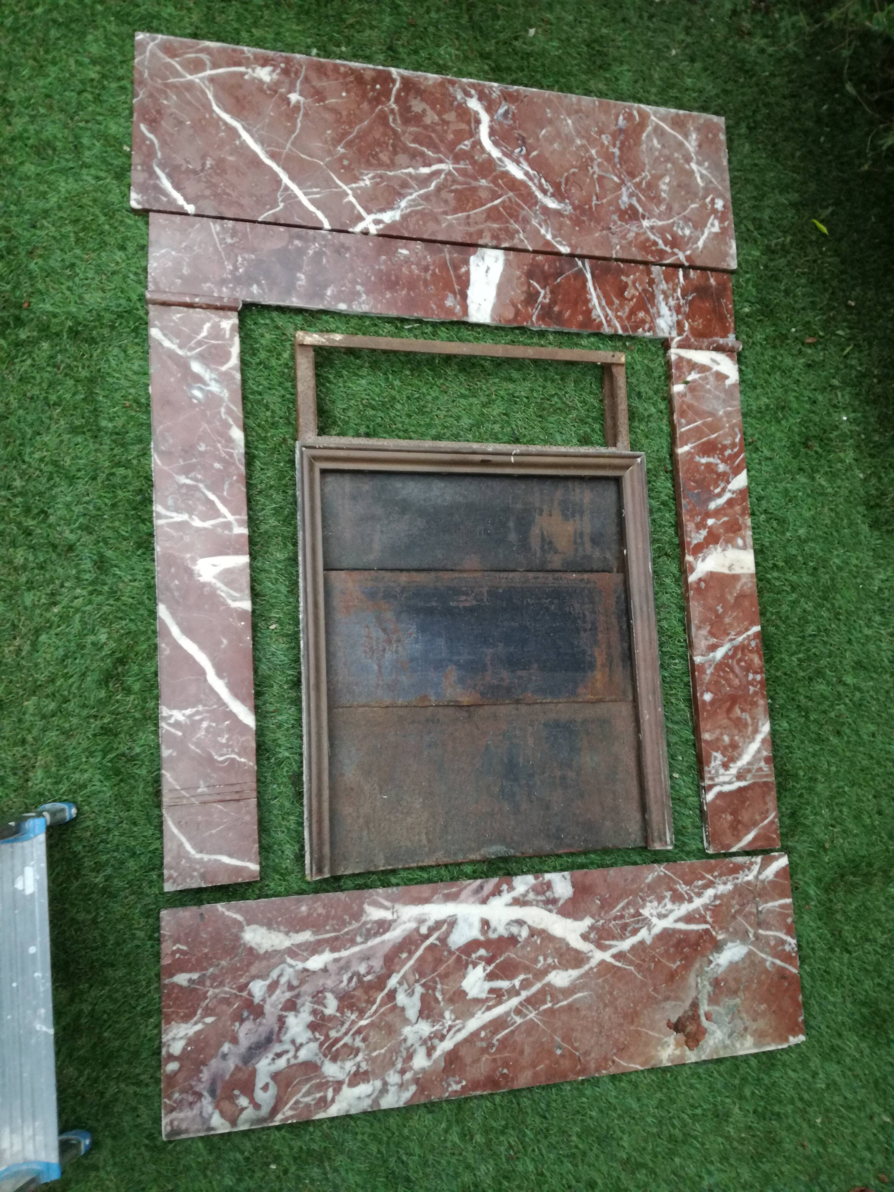 Fireplace in red marble from Languedoc