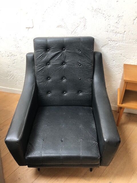 Armchair in leatherette 50s 60s