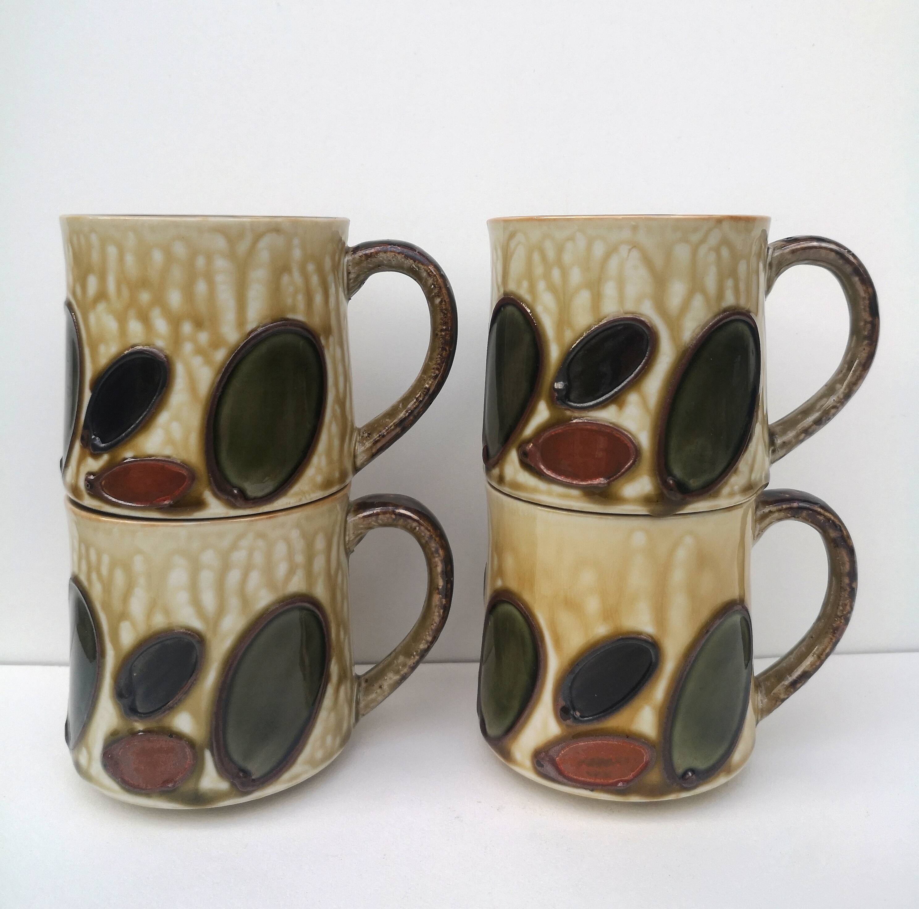 Set of 4 vintage ceramic mugs