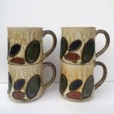Lot de 4 mugs vintages en céramique
