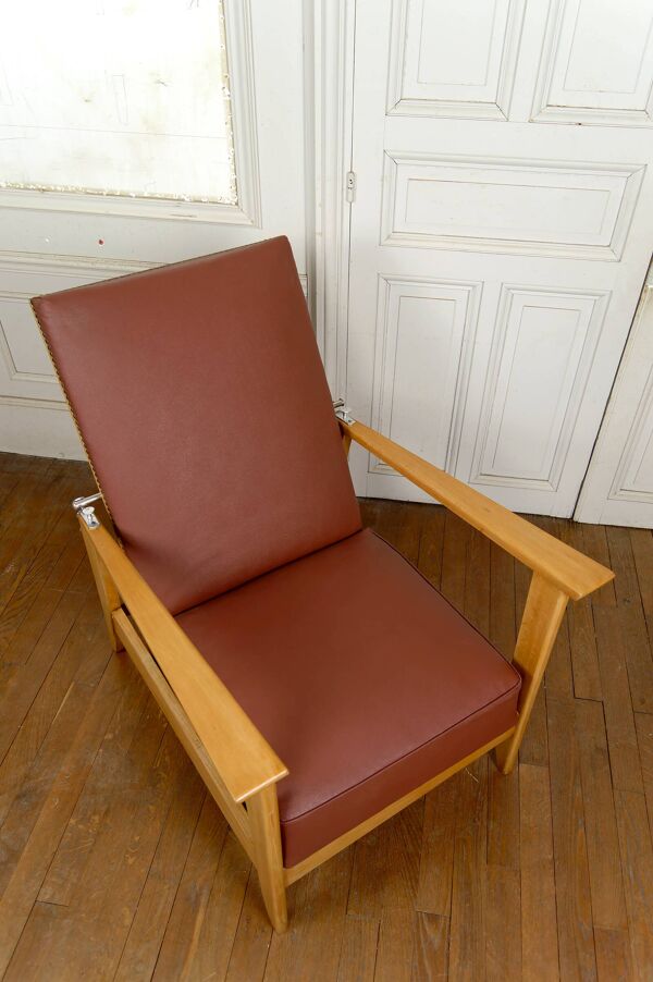 Fauteuil à système, Chaise longue de type Morris Art Déco, France c. 1940