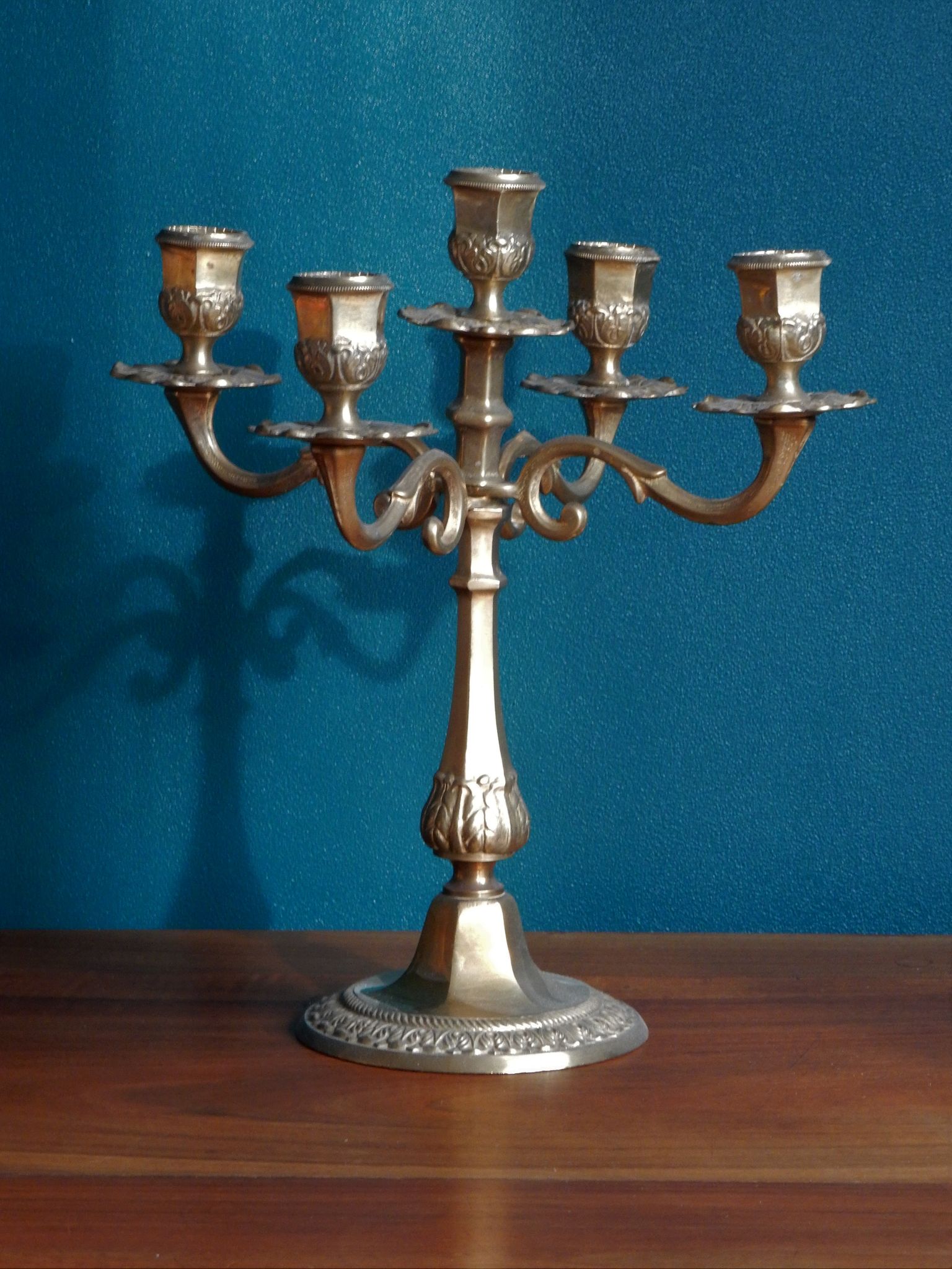 Brass chandelier, French candelabra of the 30s