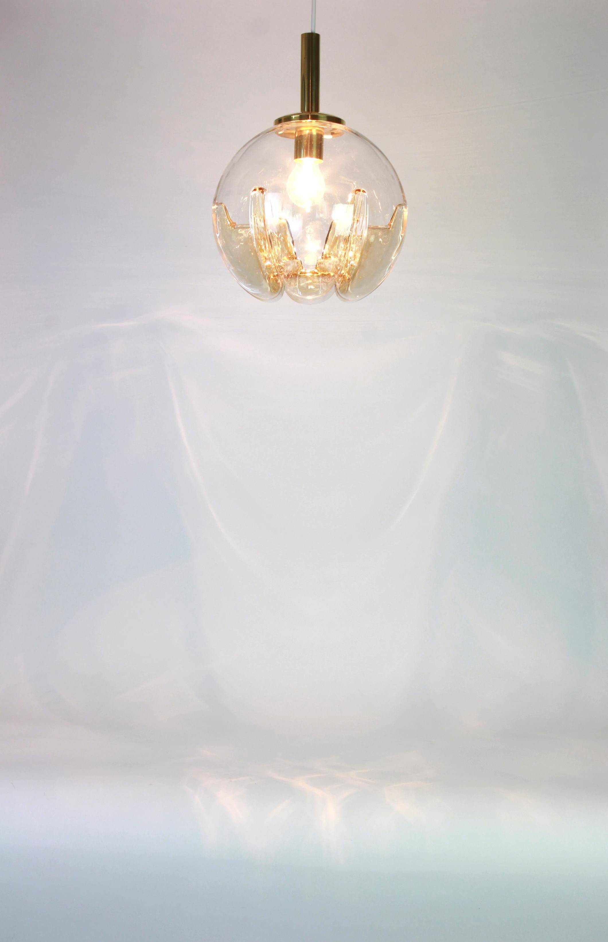 Murano ball pendant light by Doria, Germany, 1970s