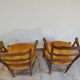 Paire de fauteuils bois paillé neo rustique circa 1950