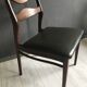 4 vintage teak dining chairs, dark green