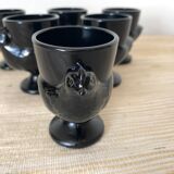 Coquetiers hen in black opaline