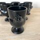 Coquetiers hen in black opaline