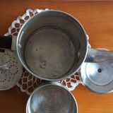 Ancienne cafetière complète en aluminium le trèfle manche bakélite