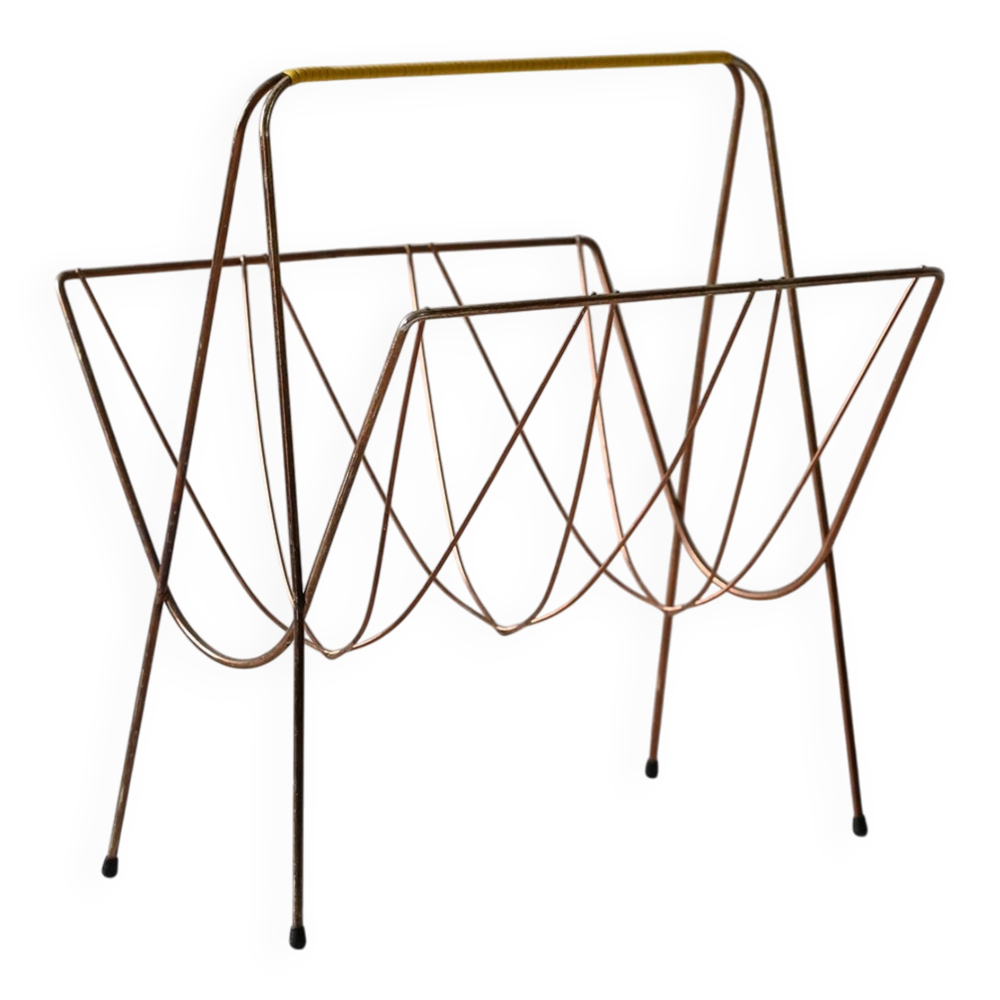 1960s Scandinavian Vintage Metal Magazine Rack