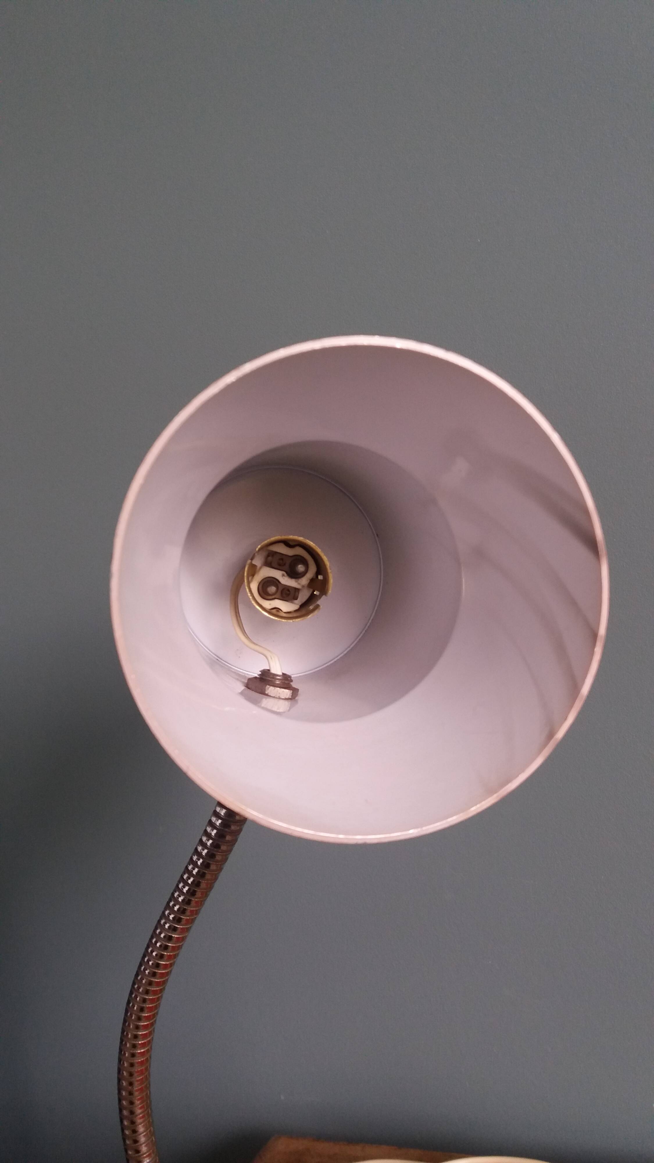 Lampe de bureau flexible années 70 orange