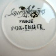 Lot of 2 large chocolate cups with saucers, FOX TROTT of SARREGUEMINES