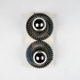 Series of 3 spring wall lights by Philippe Rogier for Oxar, France, 1970s