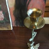 Brass flower candlestick
