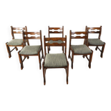 Chaises à repas vintage brutalistes, lot de 6 - 1970