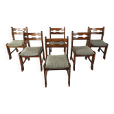 Chaises à repas vintage brutalistes, lot de 6 - 1970