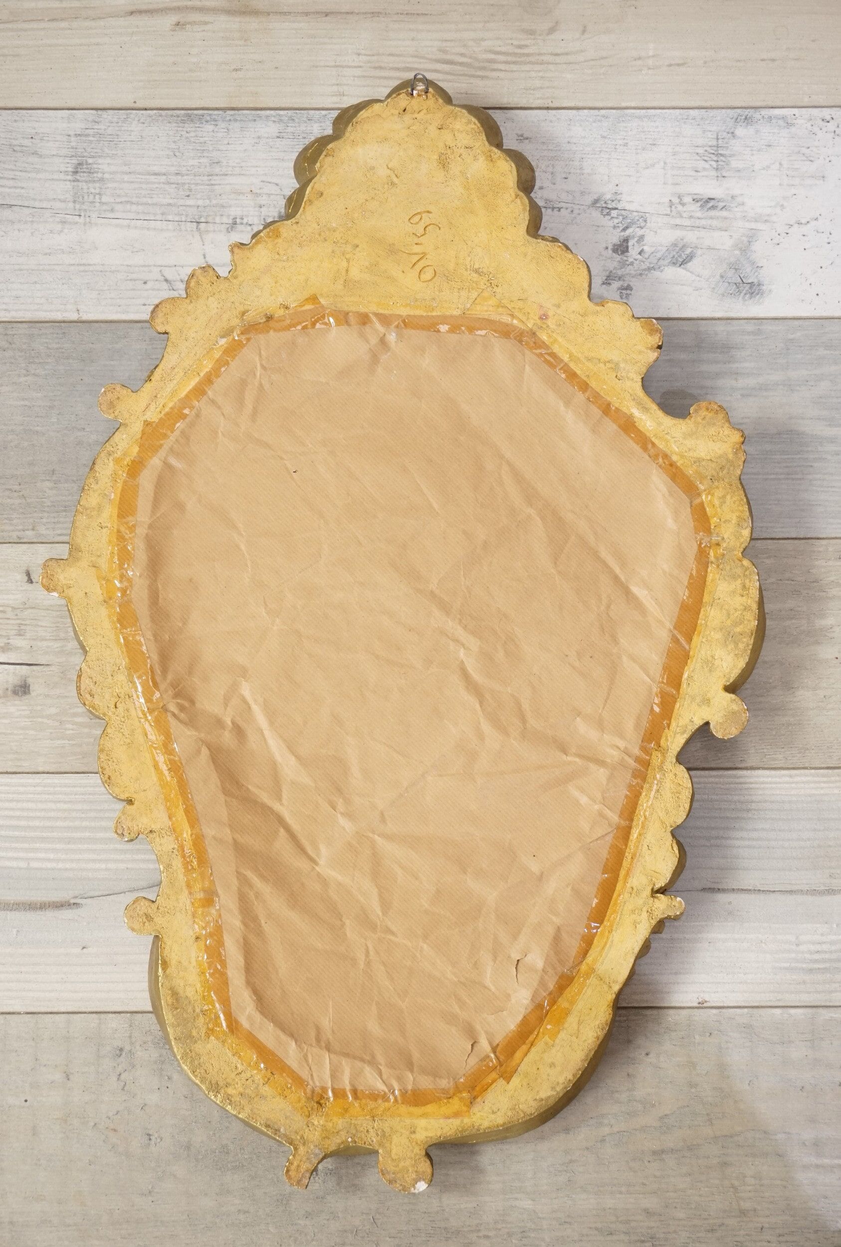 Pair of old rock mirrors in plaster - 59x38cm