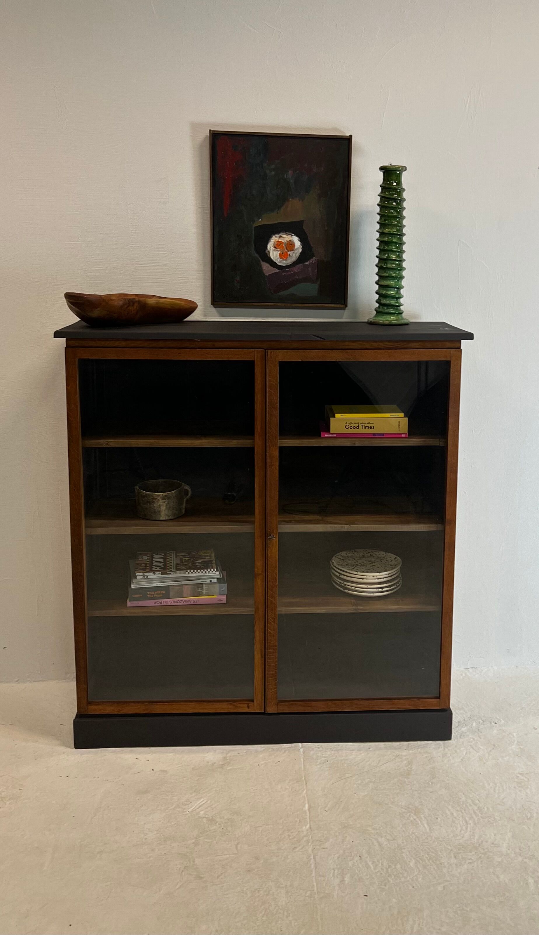 Oak showcase from the 50s