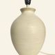 Ceramic lamp base turned in sand colour, organic shape.