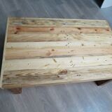 Rectangular raw wood coffee table