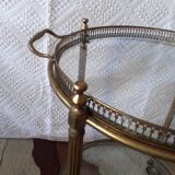 Brass rolling trolley with removable tray