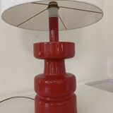 Mid-Century Modern Red Ceramic Table Lamp, 1960s