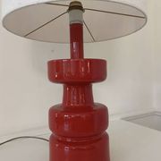 Mid-Century Modern Red Ceramic Table Lamp, 1960s