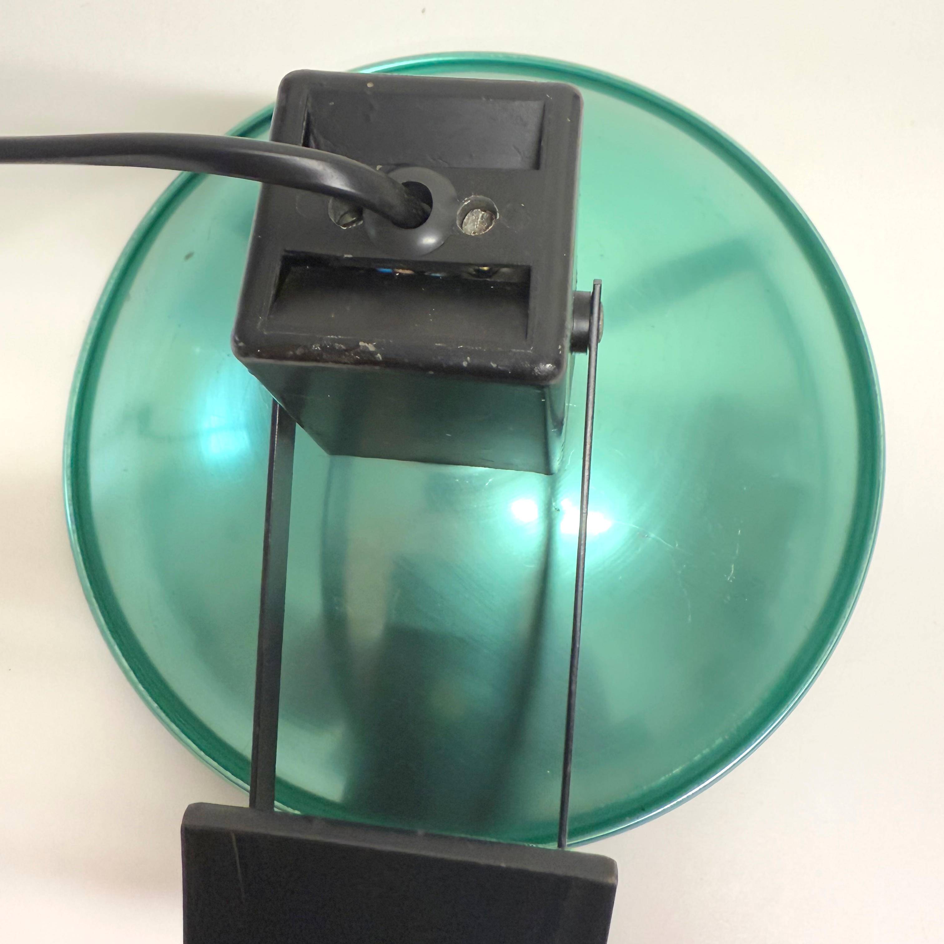 "LITA" Metal Wall Lamp Clamp Lamp with Green Reflector Vintage 70's