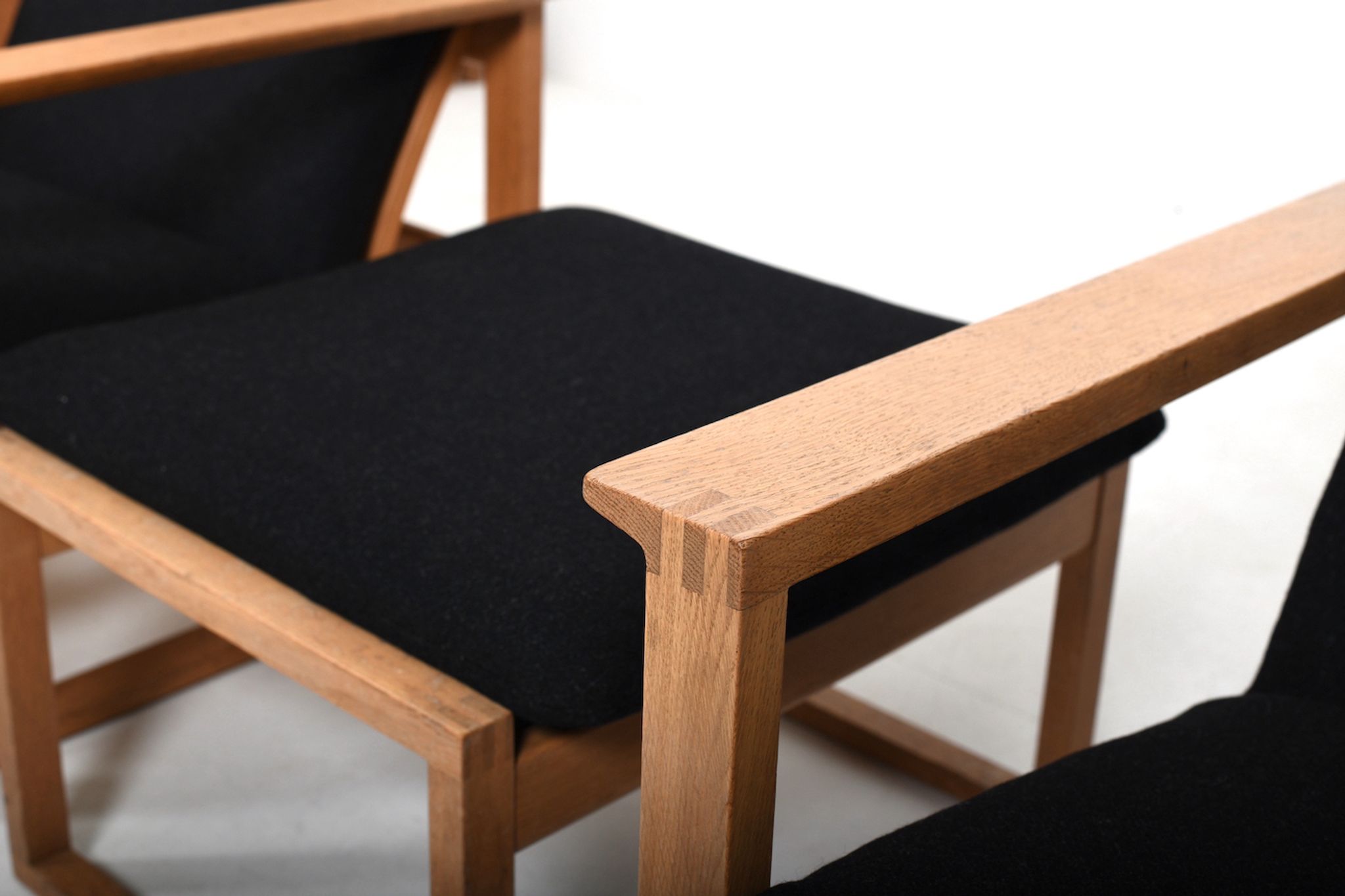 Børge Mogensen Sled Chairs BM-2254 and Stool 1960s